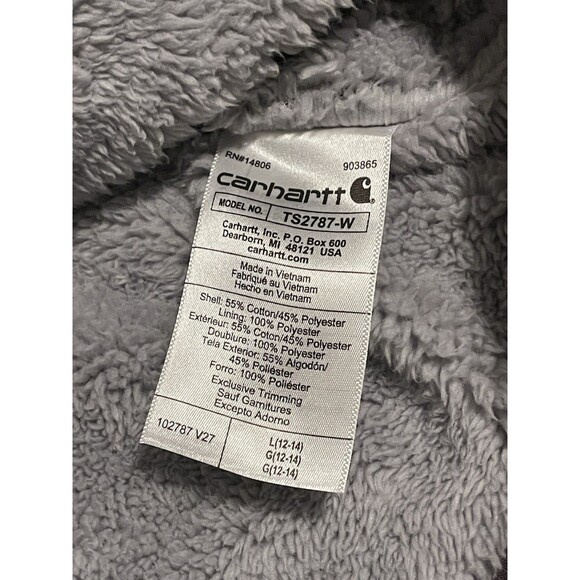 Carhartt Hoodie Womens Large Purple  Sherpa Fleece Lined Relaxed Fit Full Zip - Picture 5 of 10